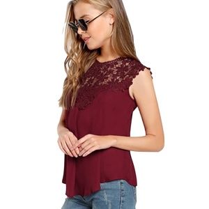 Floral Lace Chiffon Top